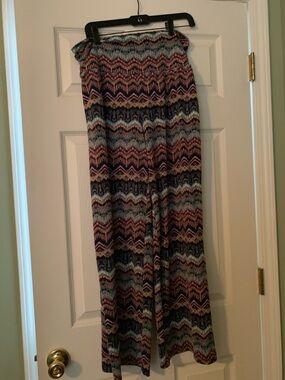 AB Studio Multicolor Chevron Wide-Leg Pants